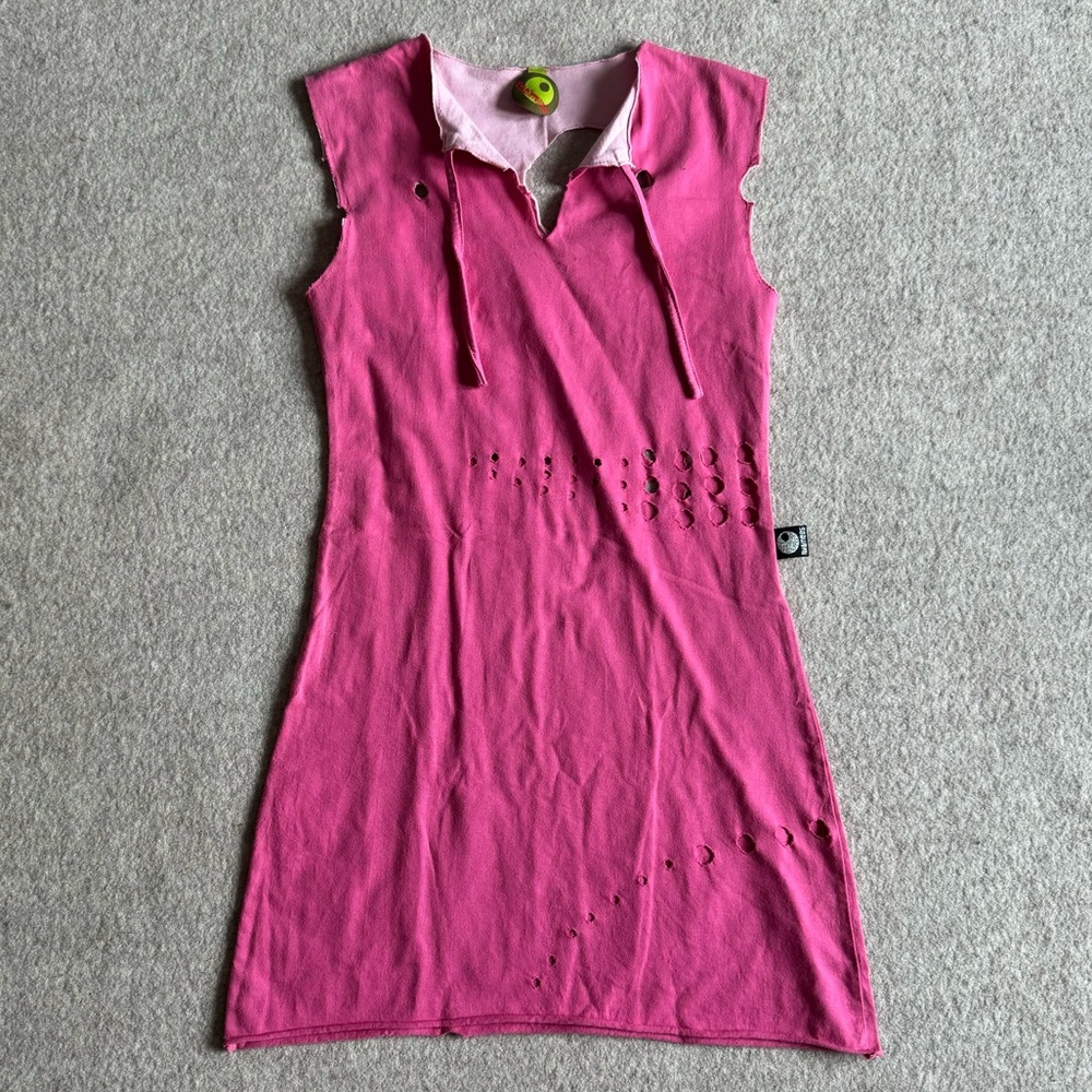 Pygmees pink mini dress with cut out designs on front and back